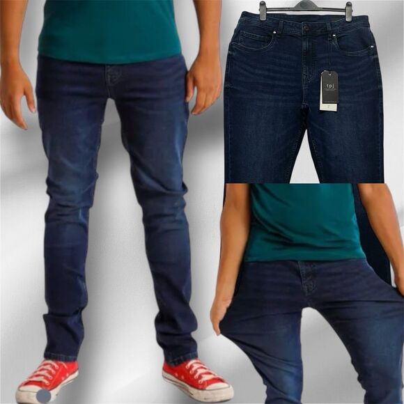 TPJ Slim Thick Men's Stretch Blue Denim Jeans Size W36 L28